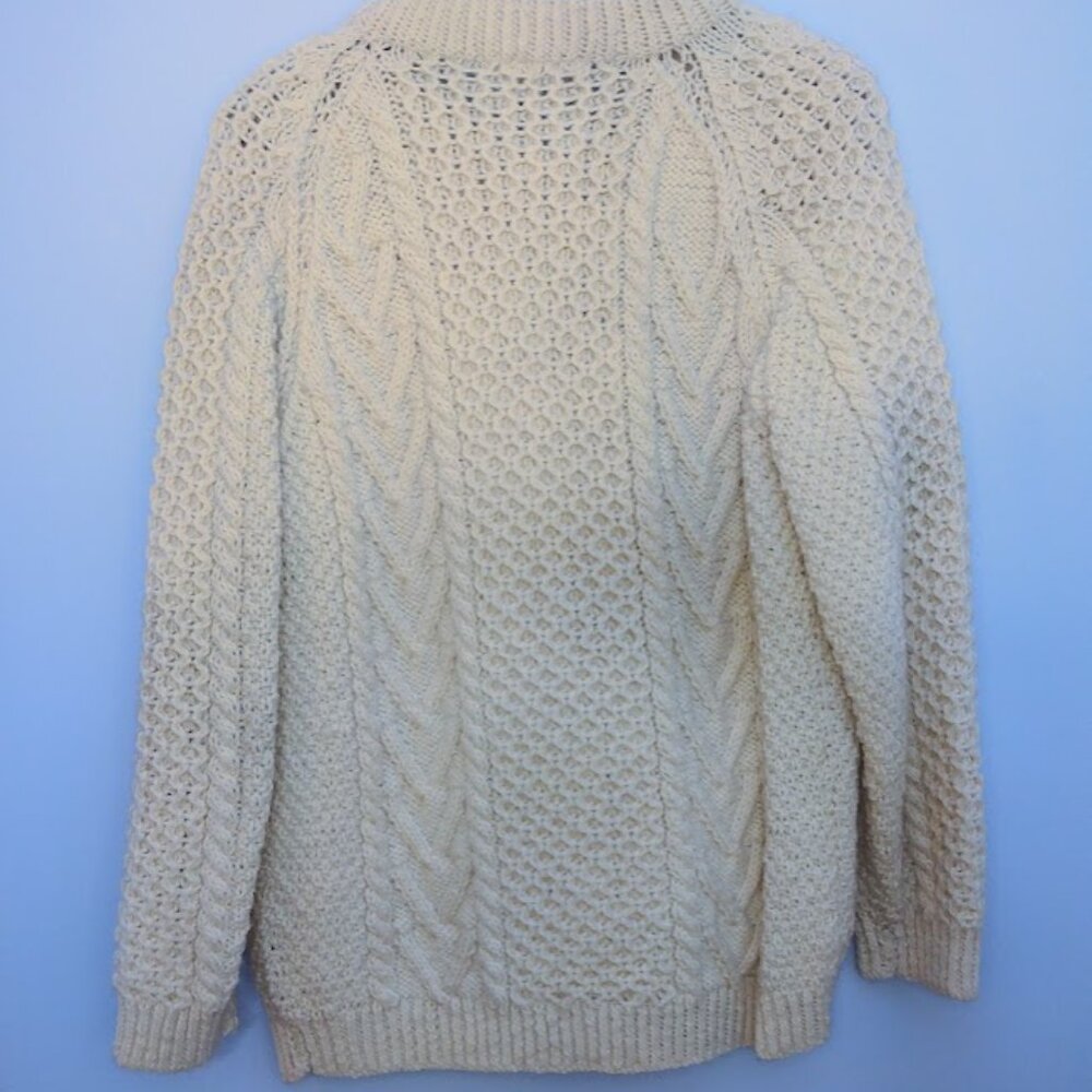 VTG Sheila Handknits 100% Pure Irish Wool Sweater Cardigan Women's Size Small - Picture 8 of 11
